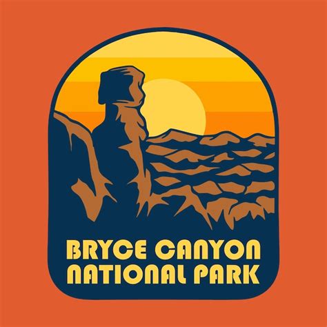 Premium Vector | SUNSET ON BRYCE CANYON NATIONAL PARK BADGE LOGO DESIGN ...