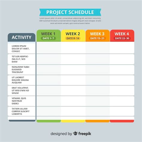 Project Calendar Template For Your Needs