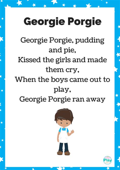 Georgie Porgie Pudding and Pie Printable + Activity Ideas