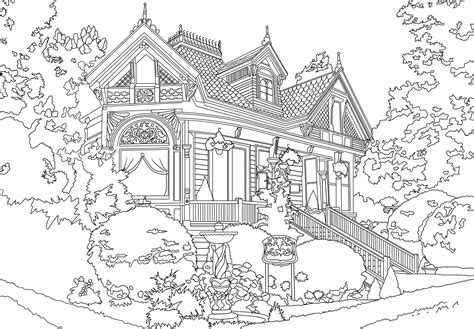 Country House in the Middle of The Forest coloring page - Download, Print or Color Online for Free