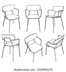 Chair Line Vector Illustration Set Different Stock Vector (Royalty Free) 2194996175 | Shutterstock