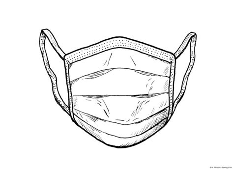 Drawing of surgery mask – Line art illustrations