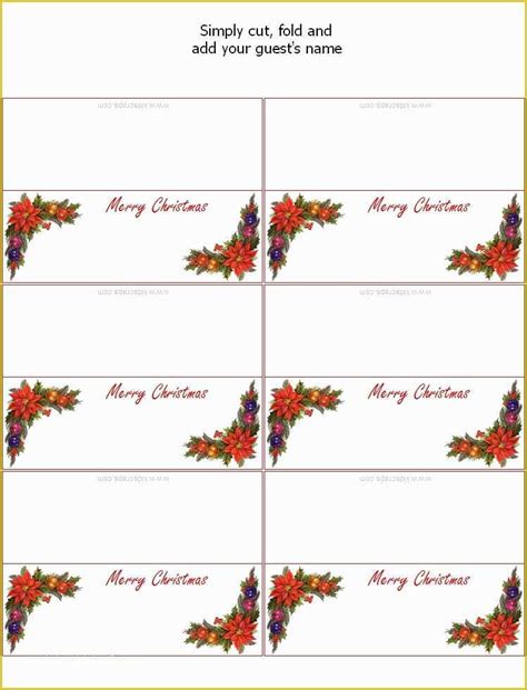 Free Printable Christmas Table Place Cards Template Of Place Cards ...