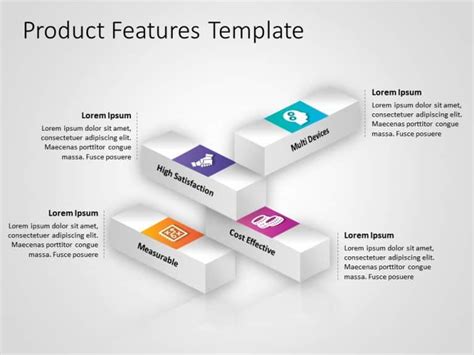 4 Steps Circular Product Features PowerPoint Template