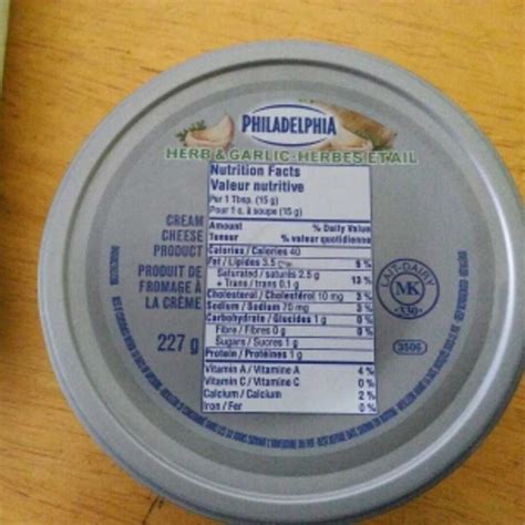 Philadelphia Light Cream Cheese Nutrition Label | Americanwarmoms.org