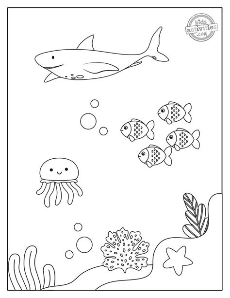 Under the Sea Coloring Pages to Print & Color | Under the sea drawings, Coloring pages, Sea drawing