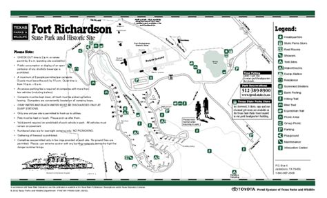 Fort Richardson Texas State Park Facility and Trail Map - Fort Richardson Texas • mappery