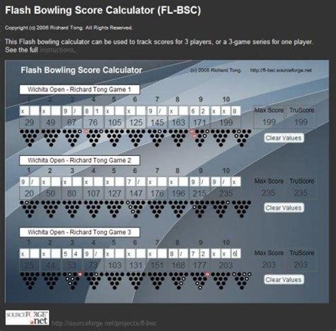 Flash Bowling Score Calculator | Free software downloads at SourceForge.net