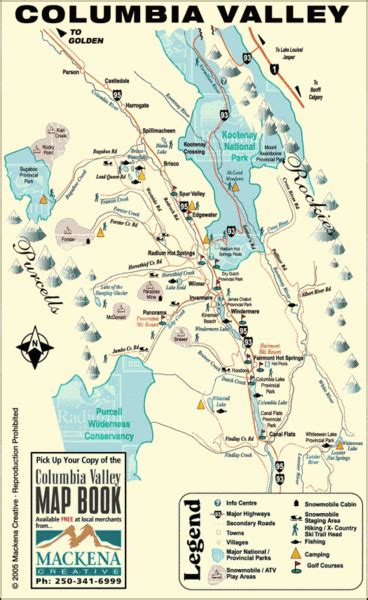 Columbia Valley Map - Kootenay National Park • mappery