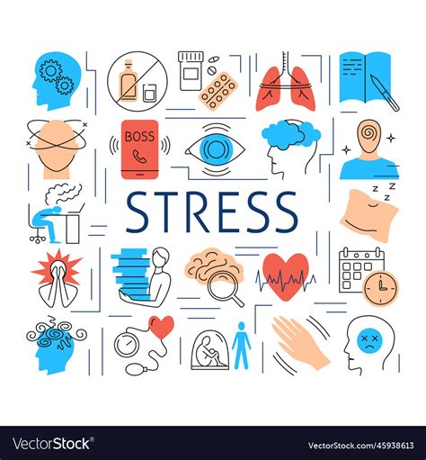 Poster with stress symptoms and causes Royalty Free Vector