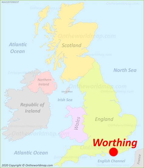 Worthing location on the UK Map - Ontheworldmap.com