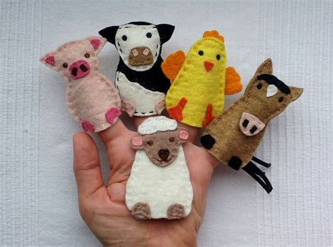 Farm Animals Finger Puppets Felt Animals Felt Puppets - Etsy