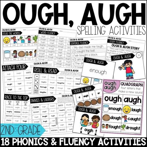 ough and augh Worksheets, Activities & Games for 2nd Grade Phonics or Spelling - The Mountain ...