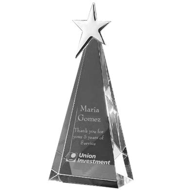 Crystal Superstar Award | Pointed Glass Star Statue | Paradise Awards