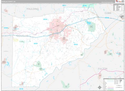 Douglas County, GA Wall Map Premium Style by MarketMAPS - MapSales