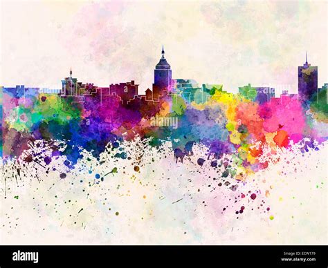 Fresno skyline in watercolor Stock Photo - Alamy