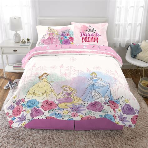 Disney Princess Bed-in-a-Bag, Kids Bedding Bundle Set, 5-Piece Full ...