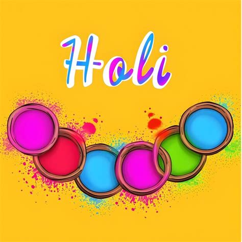 Premium Photo | Holi text design with Colorful Holi powder Happy Holi festival of colors art concept