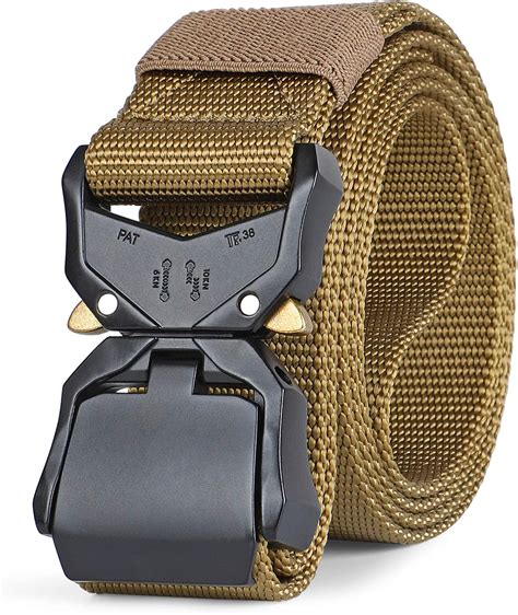 Tactical Military Webbing Nylon Belt for Men,Quick-Release Heavy Duty ...