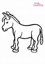 Donkey Kid Coloring Page For Kids  FirstCry Parenting sketch template