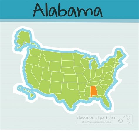 Alabama State Clipart-us map state alabama square clipart image