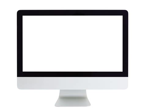 Computer with blank white screen isolated on white background - Wallit