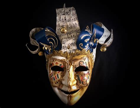 Jolly Venetian Masquerade Ball Mask - Gold & Blue