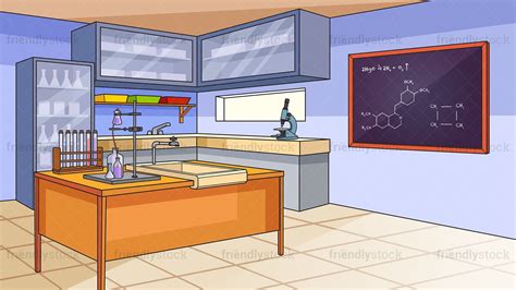 Science Laboratory Background Cartoon Vector Clipart - FriendlyStock