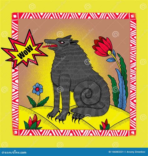 The Wolf. Russian Folklore Style. Stock Illustration - Illustration of wolf, symbol: 166083231