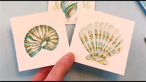 Seashell Painting/ Easy for Beginners/ Watercolor Painting Ideas/ Mini ...