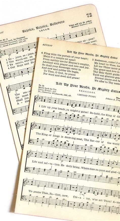 Vintage Hymnal Book Pages. Hymns. Vintage Sheet Music. Bible | Etsy