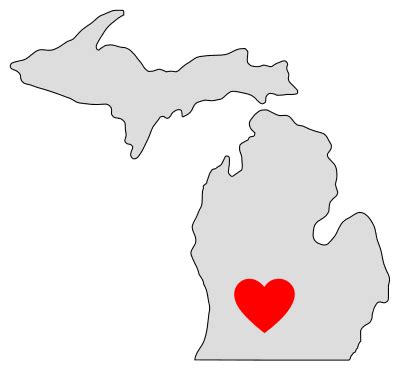 Michigan – Map Outline, Printable State, Shape, Stencil, Pattern – DIY ...