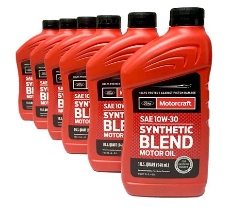 Motorcraft SAE 10W30 Synthetic Blend Motor Oil 6 Quarts Ford OEM Oil Change - Walmart.com