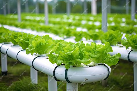 Premium AI Image | Hydroponic lettuce growing