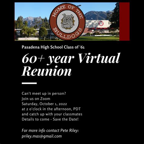 Class of 1961 – 60+ Year Virtual Reunion - Pasadena High School Alumni ...