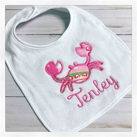 Personalized Crab Baby Bib Maryland Crab Bib Crab Print bib | Etsy