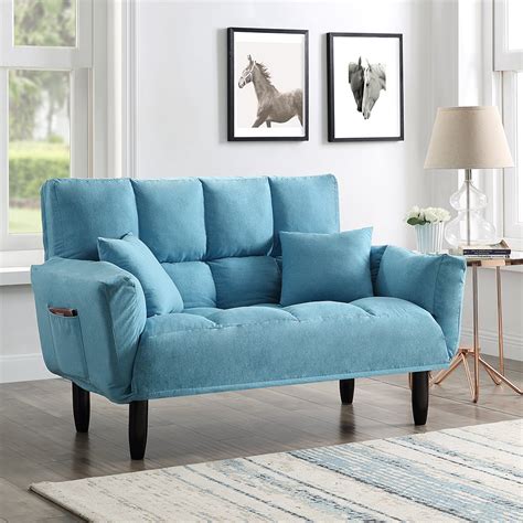 Kepooman Modern Round Arm Tufted Sleeper Sofa, Upholstered Sofa Couch ...