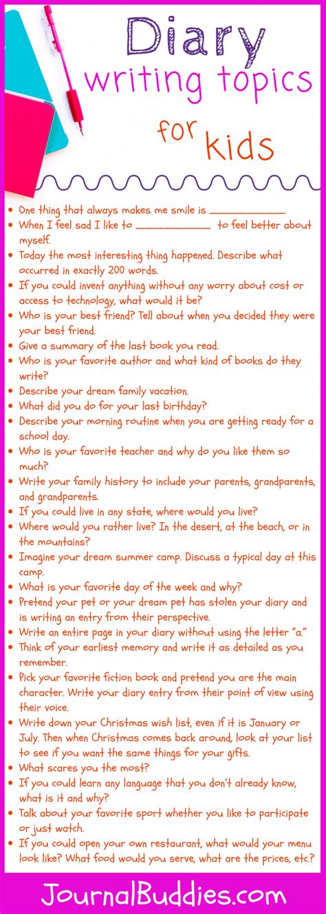 Diary Writing Prompts for Kids of All Ages