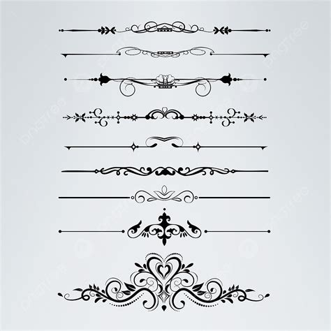 Decoration Lines Clipart Hd PNG, Decorative Lines Design Clipart Black ...