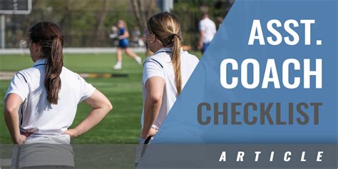 Assistant Coach Checklist – Coaches Insider