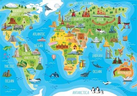 Monuments World Map, 150 Pieces, Educa | Puzzle Warehouse