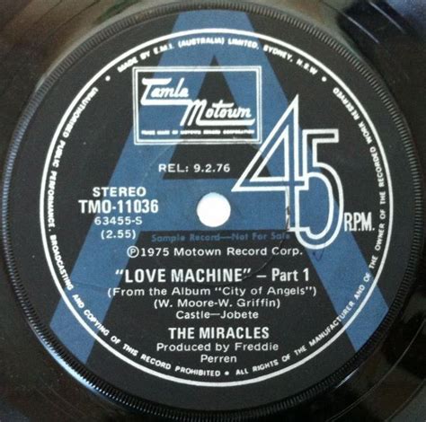 The Miracles – Love Machine (1976, Promo, Vinyl) - Discogs