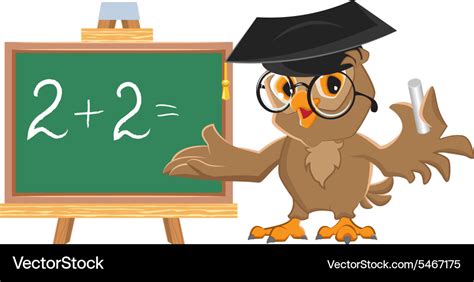 Owl teacher leads math lesson Royalty Free Vector Image