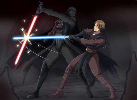 Commission - Darth Vader Vs Anakin by Kmkz-Art on DeviantArt