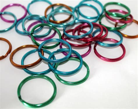 30 Color split rings/key rings 1 1/4 diameter