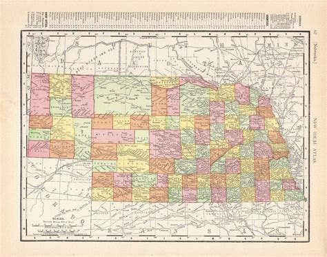 1909 Antique NEBRASKA State Map Vintage Map of Nebraska Gallery Wall ...