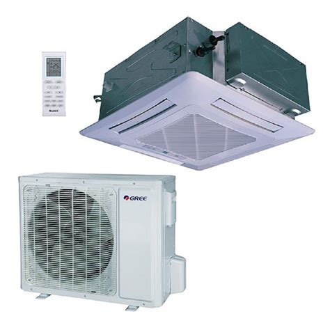 GREE 23800 BTU Ductless Ceiling Cassette Mini Split Air Conditioner with Heat, Inverter and ...