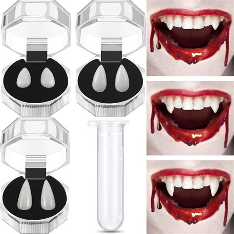 Amazon.com: VOVEA Halloween Vampire Teeth Fangs - Realistic Vampire ...