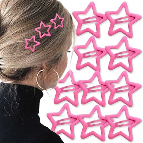 Amazon.com : 6 PCS Y2K Hair Clips Star Hair Clips,Pink Hair Clips Small ...