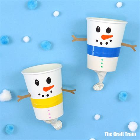 Pom pom popper snowman - The Craft Train